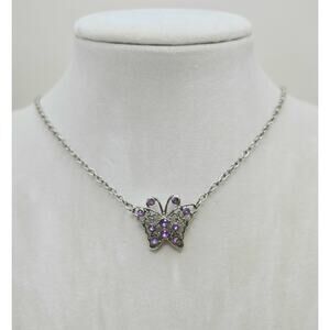 Vintage Butterfly Necklace 14"